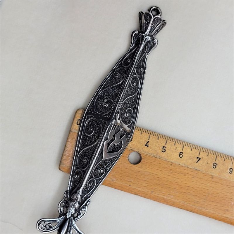 Big Filigree Mezuzah Silver - Image 5