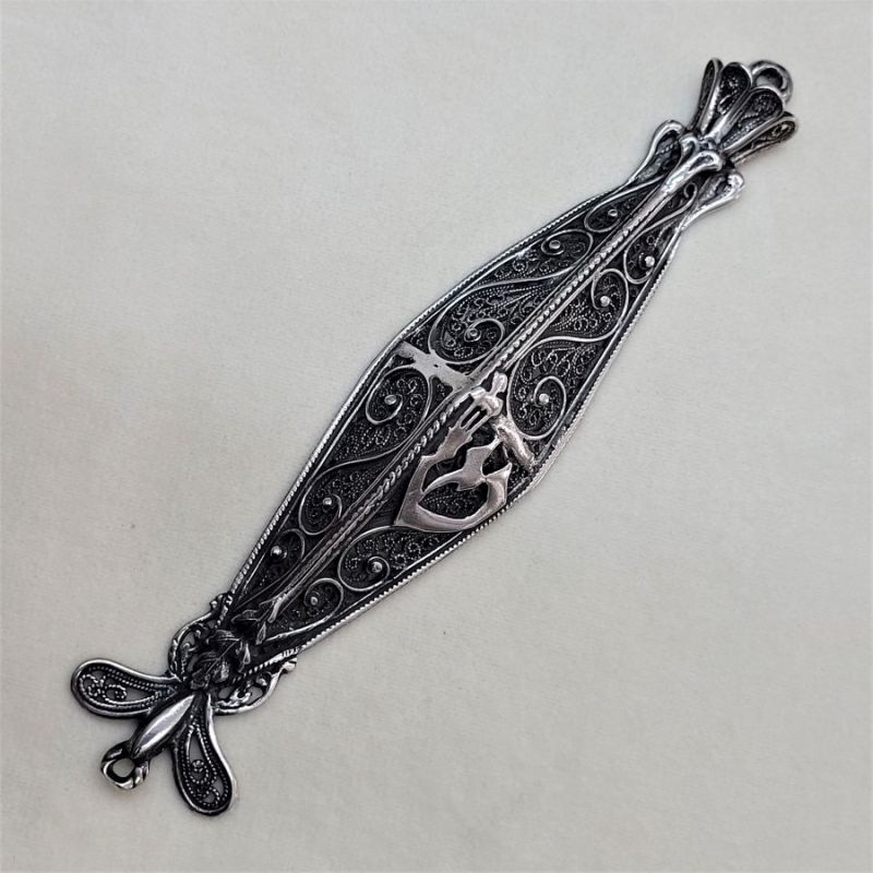 Big Filigree Mezuzah Silver - Image 7