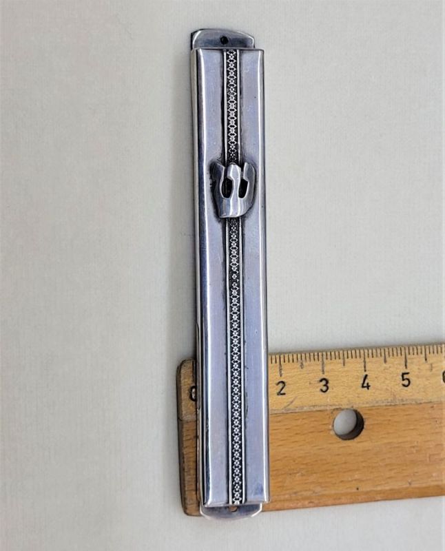 Filigree Rectangular Mezuzah Silver - Image 7