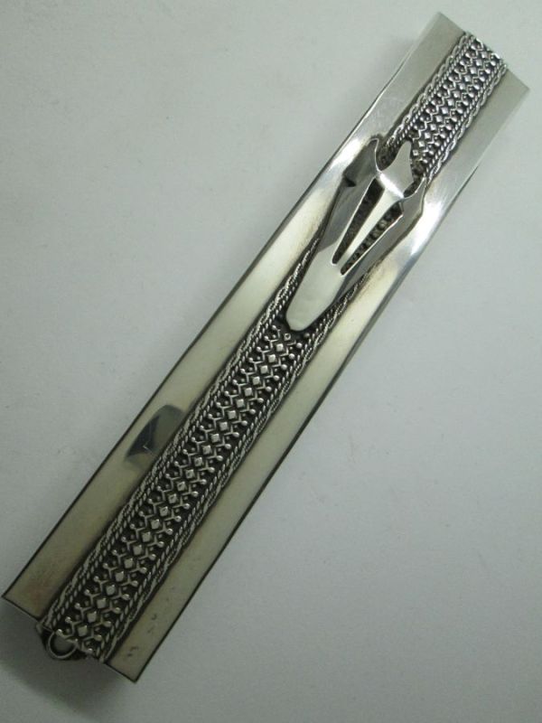 Handmade Huge Mezuzah Sterling Silver with Yemenite filigree suitable for parchment up to 12 cm .Dimension 2.2 cm X 13.2 cm.