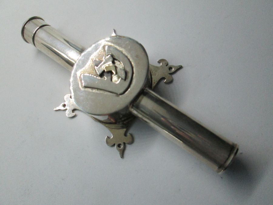 Handmade Mezuzah Sterling Silver Gold 14 carat and set with Garnet stone. The letter " י" is 14 carat gold. Suitable for outdoor.