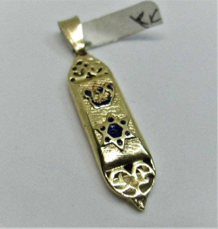 Mezuza Pendant Blue Enameled* - Image 3
