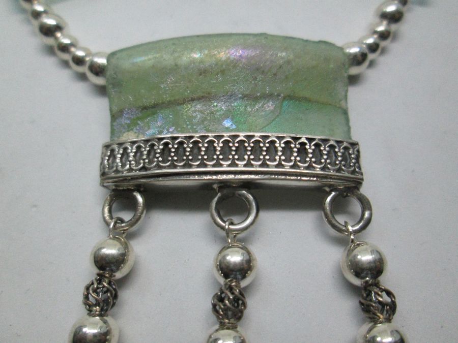 Silver Roman Glass Necklace* - Image 2