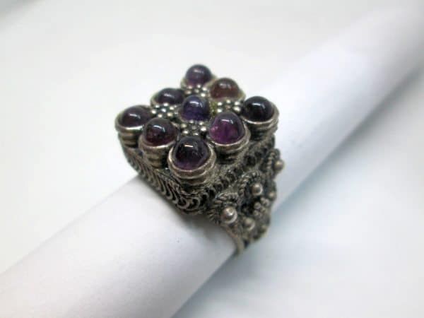 Yemenite Filigree Amethyst Ring