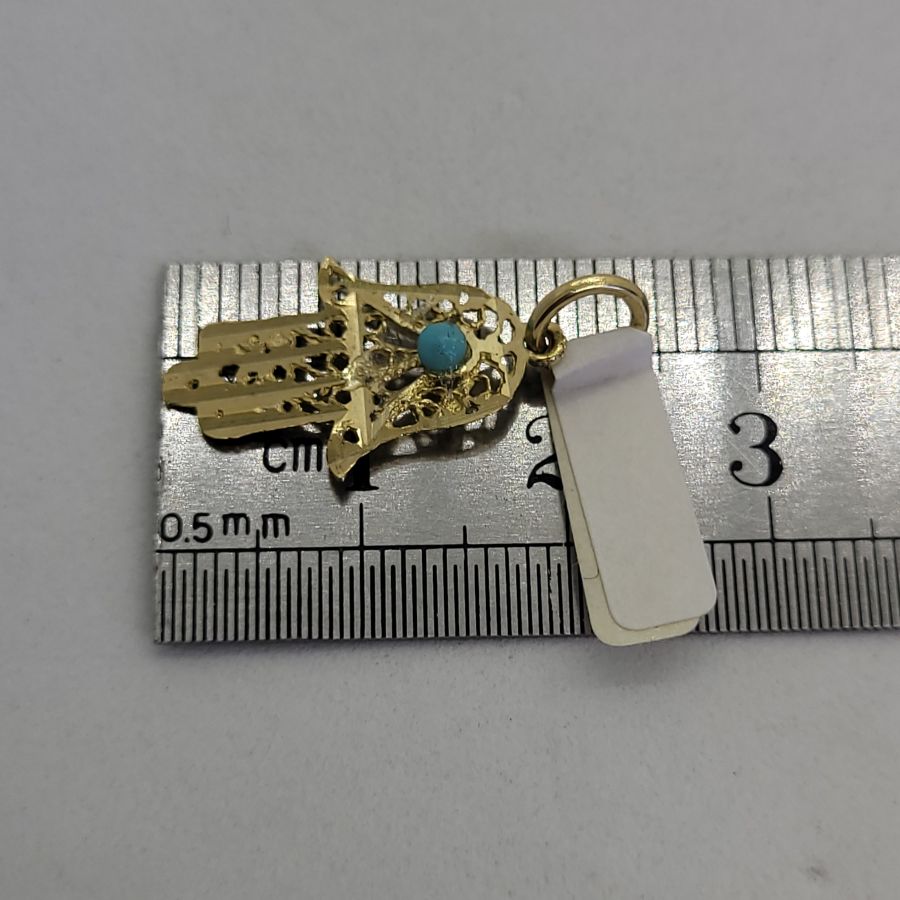 Hamsa Pendant Filigree Turquoise* - Image 9