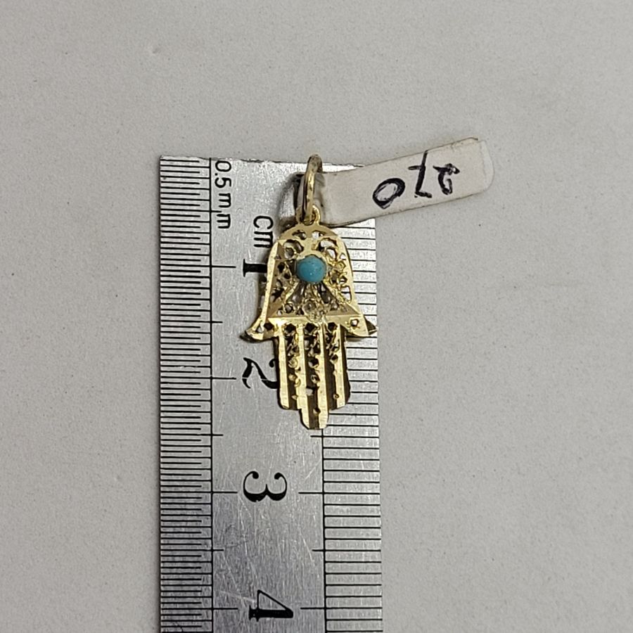 Hamsa Pendant Filigree Turquoise* - Image 4