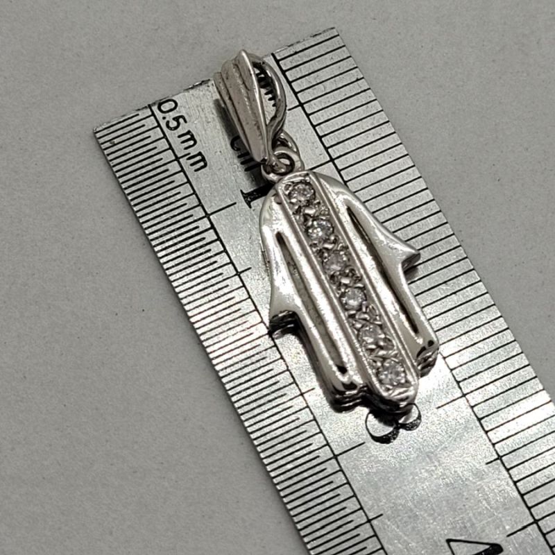 Hamsa Pendant 6 Zirconia - Image 7