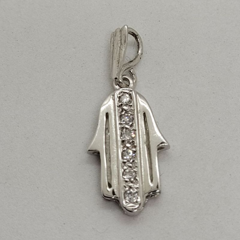 Hamsa Pendant 6 Zirconia - Image 8