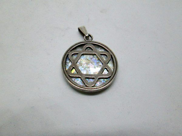Roman Glass MagenDavid Pendant