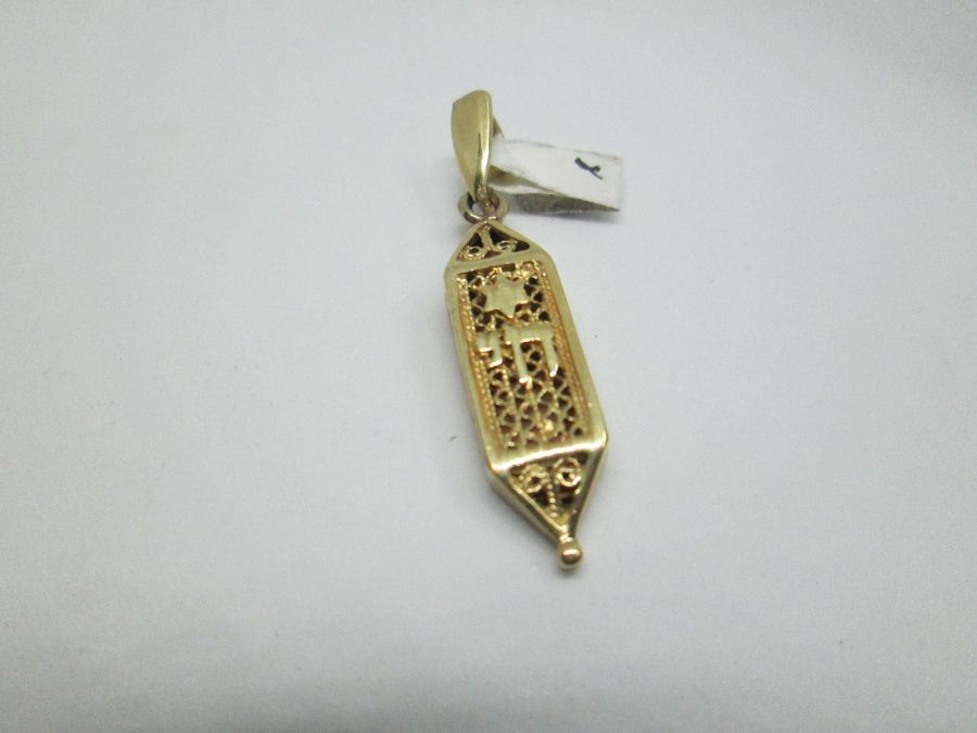 Mezuzah pendant Chai filigree - Image 3