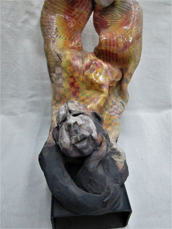 Clown Glazed Ceramic Sculpture - Image 12