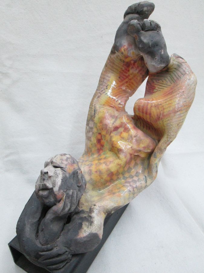 Clown Glazed Ceramic Sculpture - Image 13