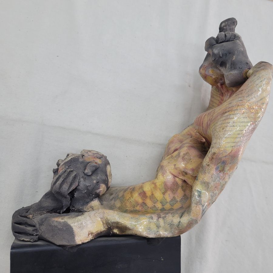 Clown Glazed Ceramic Sculpture - Image 19