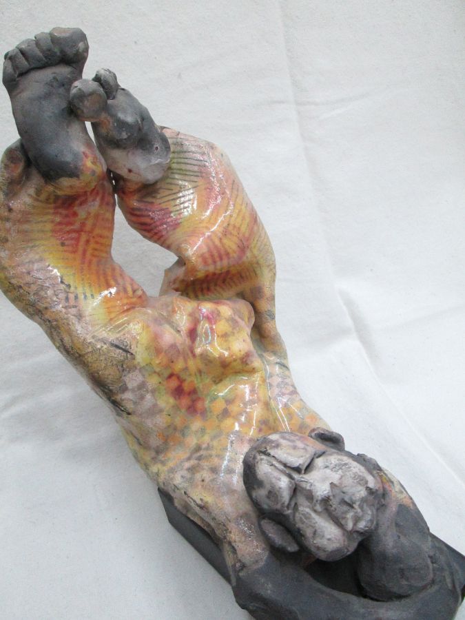 Clown Glazed Ceramic Sculpture - Image 10