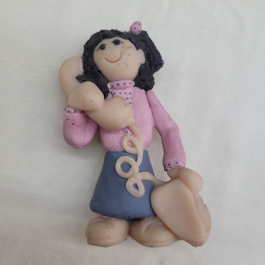 Girl Chatting Ceramic Sculpture - Image 10