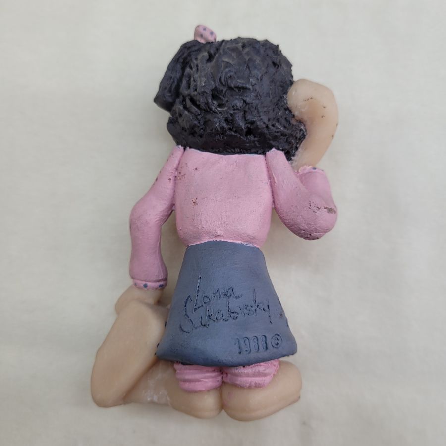 Girl Chatting Ceramic Sculpture - Image 5