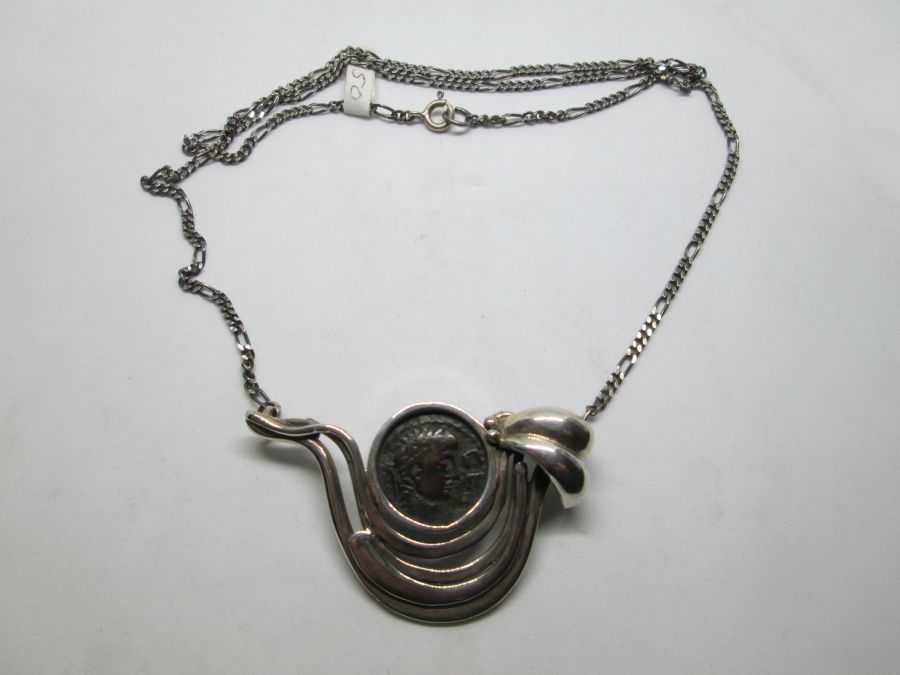 Necklace Silver Antique Coin - Image 3