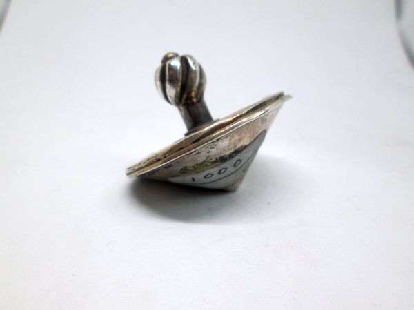 Dreidel Round Carved Silver - Image 2