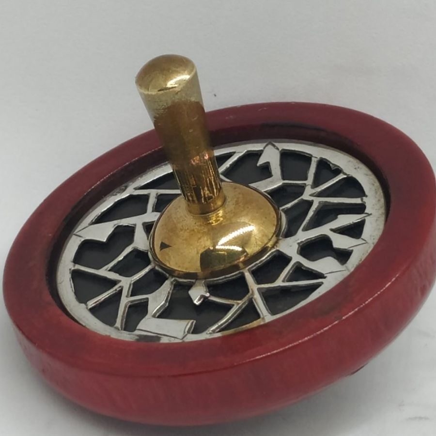 Dreidel Silver Wood Brass - Image 4