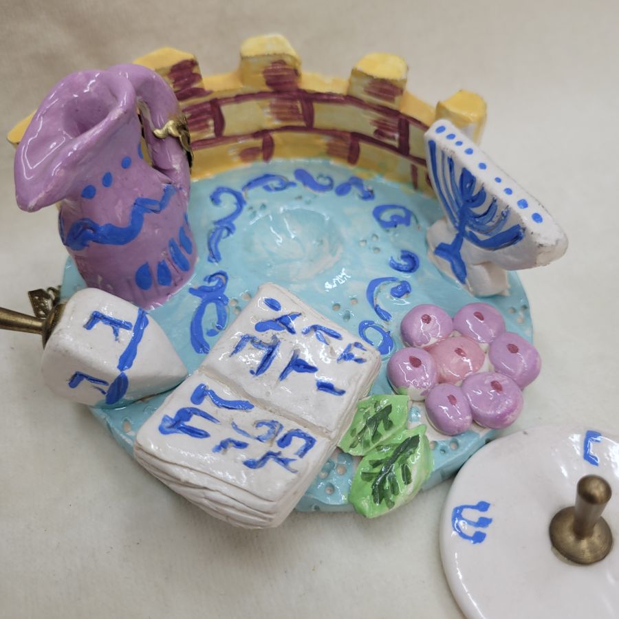 Hanukah Dreidel Ceramic Set - Image 5