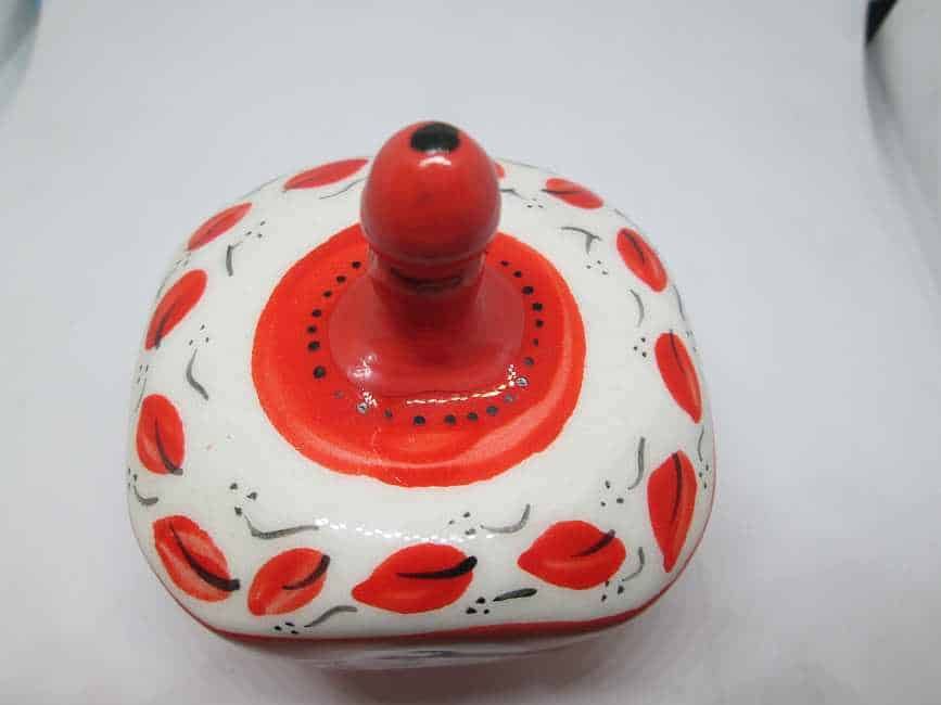 Hanukah Dreidel Ceramic Red - Image 4