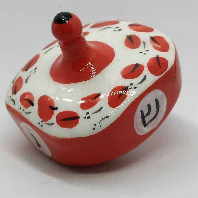 Hanukah Dreidel Ceramic Red - Image 7