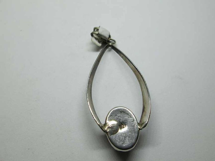 Agate Stone Silver Pendant - Image 3