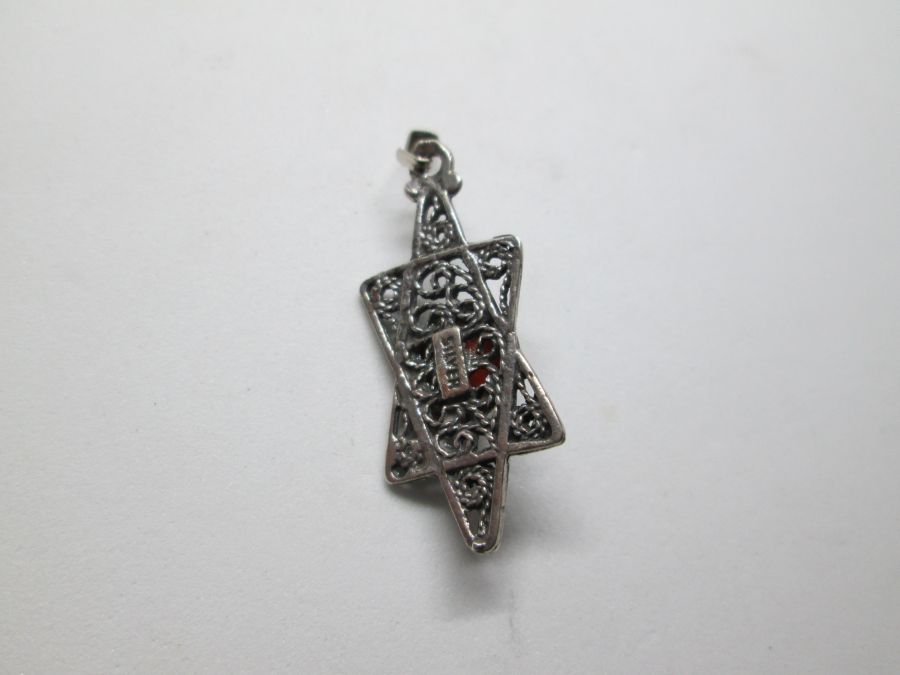 MagenDavid Pendant Filigree Agate - Image 2