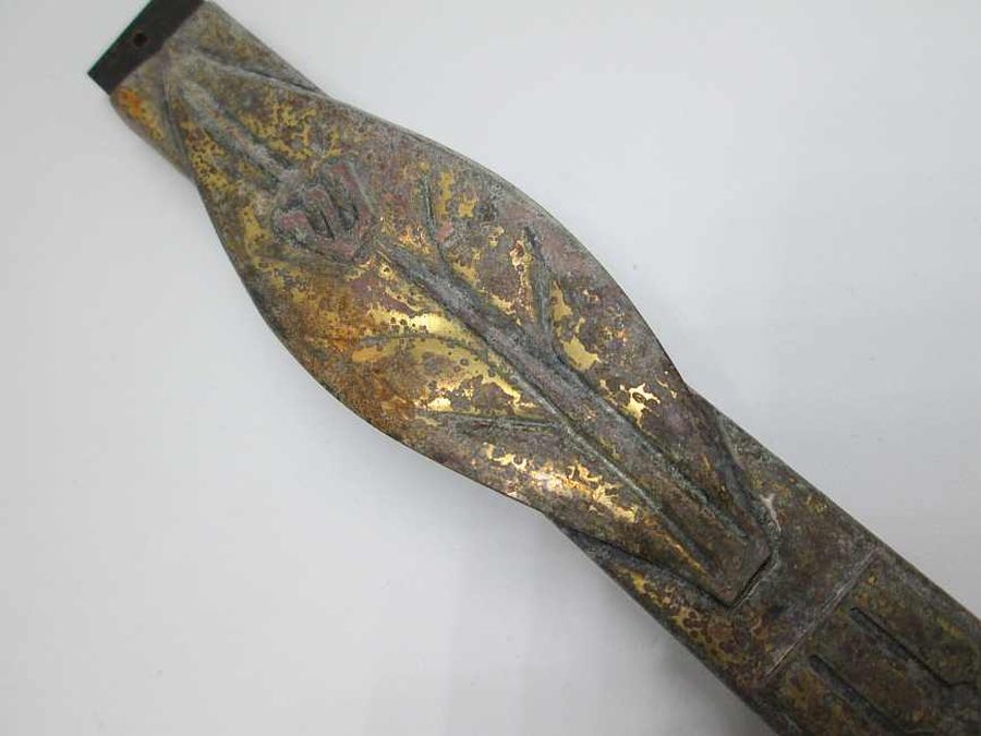 Vintage Brass Mezuzah Shin - Image 4