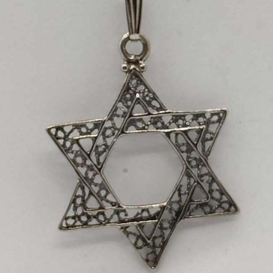 Sterling Silver Magen David Star Pendant Yemenite Filigree Classic fine filigree and oxidized so to give a nice antique look.