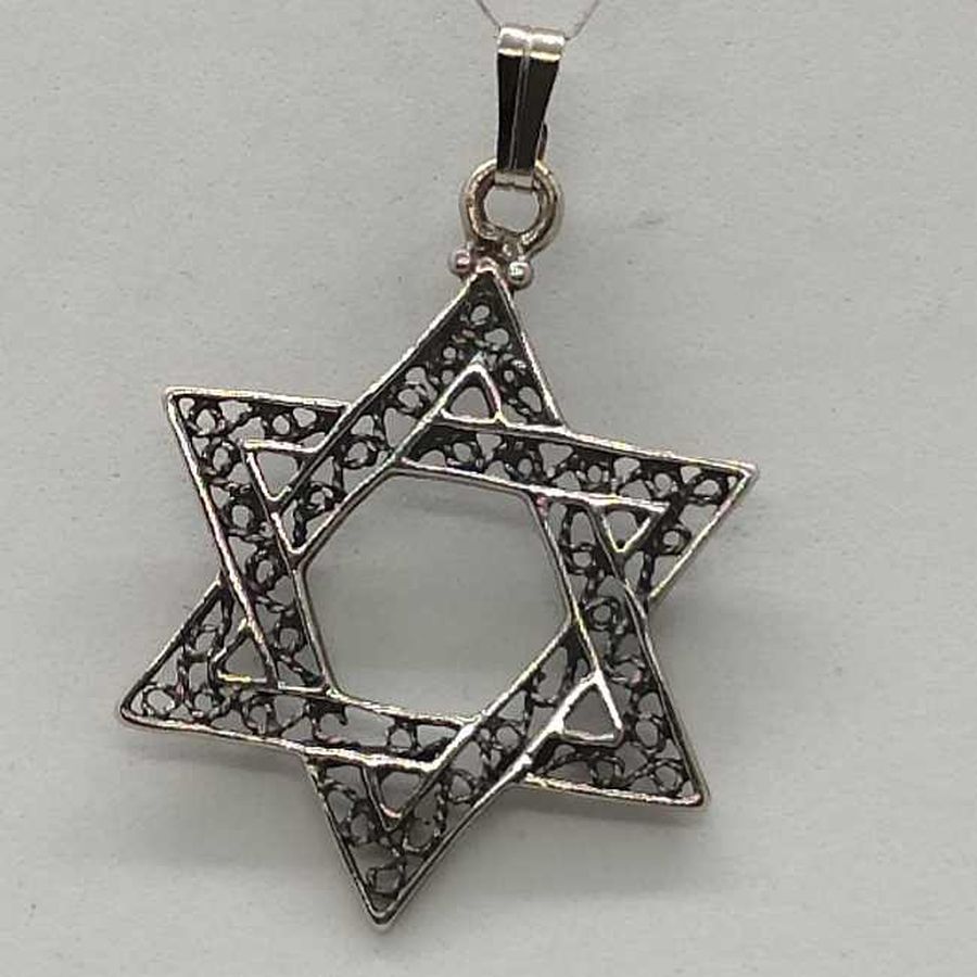 Sterling Silver Magen David Star Pendant Yemenite Filigree Classic - Image 3