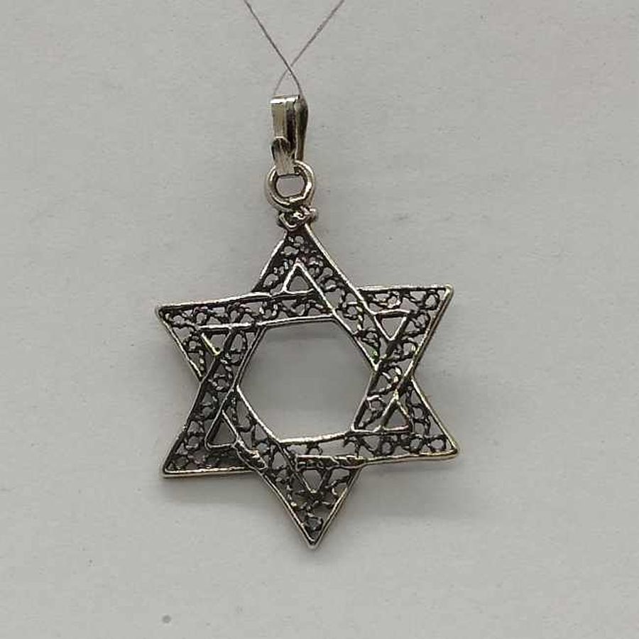 Sterling Silver Magen David Star Pendant Yemenite Filigree Classic - Image 4