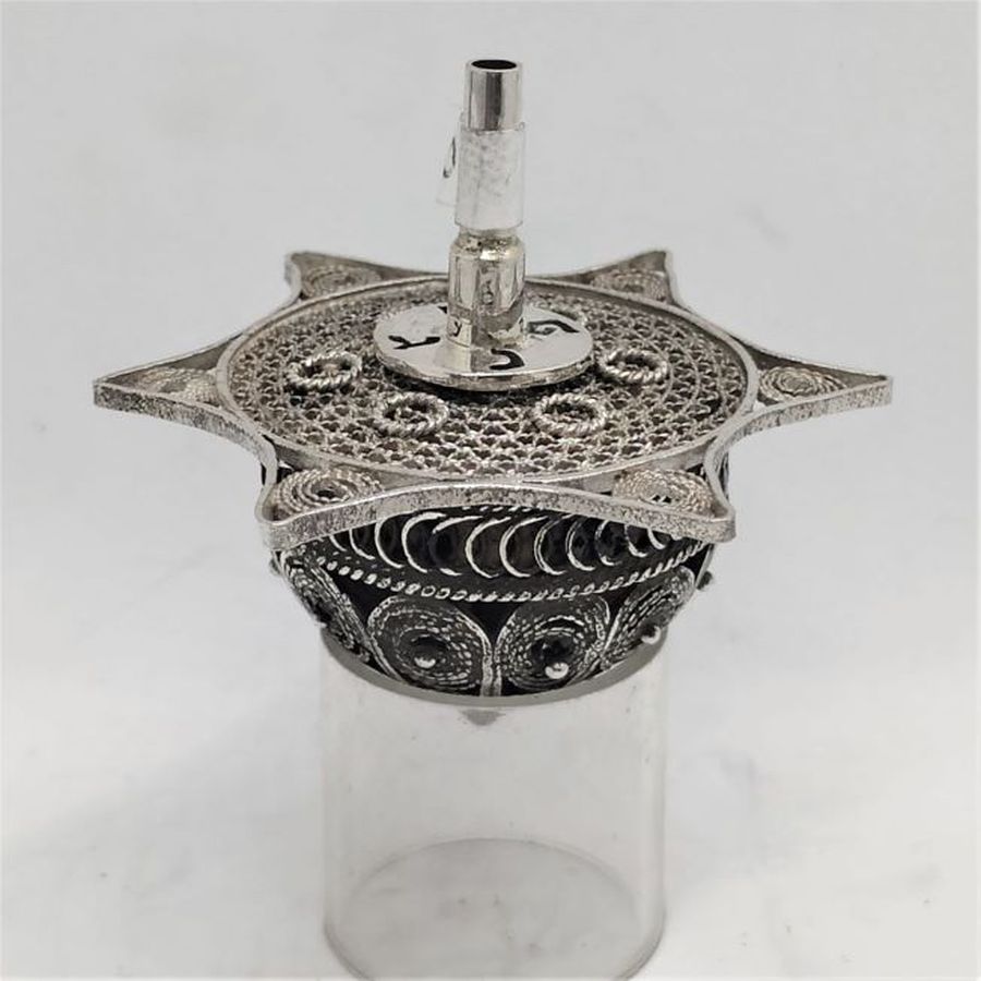 Dreidel David Star Filigree handmade. Dreidel David Star Filigree fine Yemenite filigree Magen David star made by S. Ghatan ( Katan).