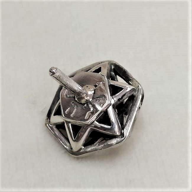 Chanuka Dreidel Silver Tiny Star - Image 5