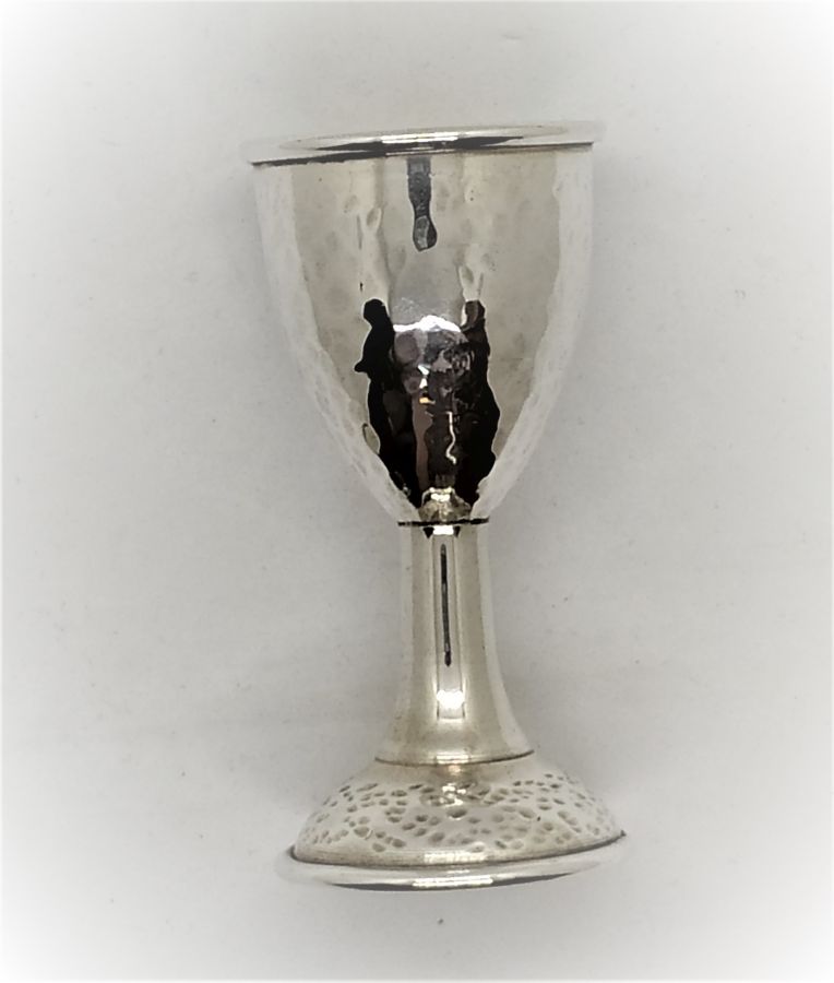 Sterling Silver Small Wine Cup Hammered handmade. Handmade sterling silver liquor cup with hand hammered design. Dimension diameter 3.8 cm X 7.7 cm.