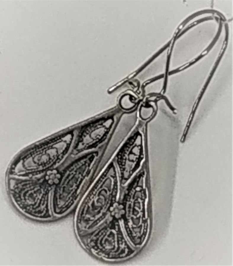 Silver Earrings Tear Drop - Image 3