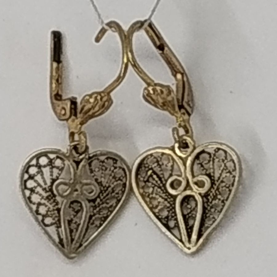 Earrings Yemenite Filigree Heart - Image 5