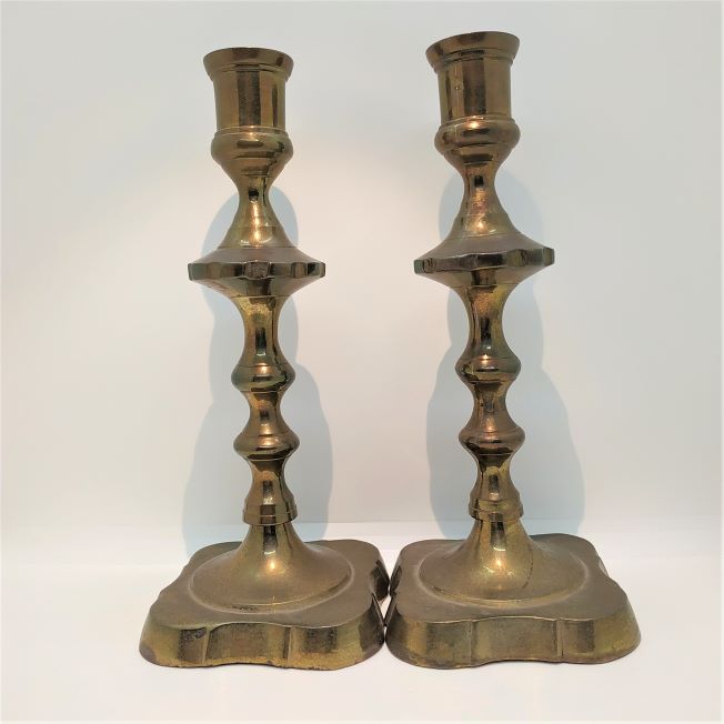 Vintage Sabbath Candlesticks Brass - Image 4