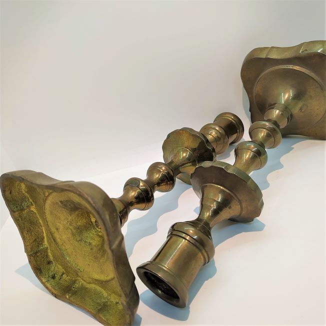 Vintage Sabbath Candlesticks Brass - Image 6