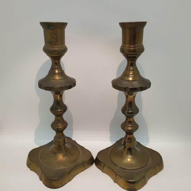Vintage Sabbath Candlesticks Brass - Image 8