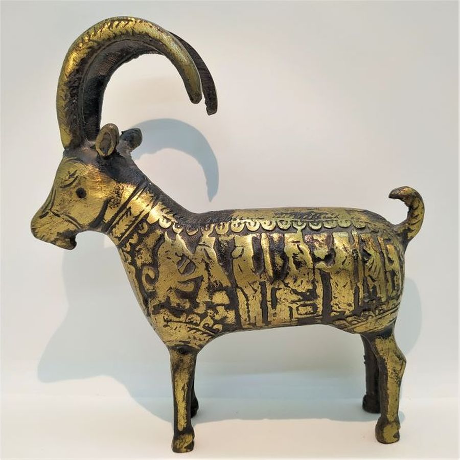 Vintage Brass Statue Antelope - Image 3