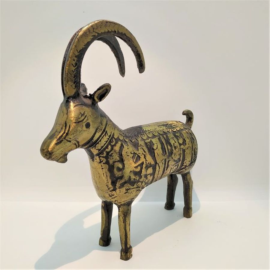 Vintage Brass Statue Antelope - Image 4