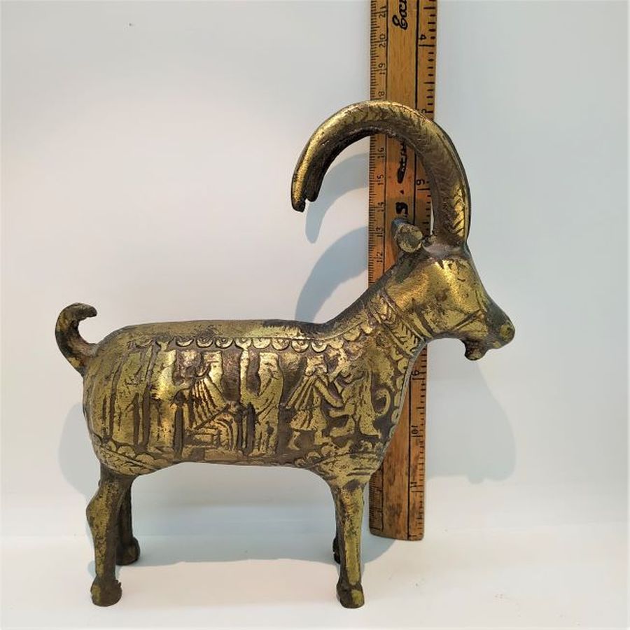 Vintage Brass Statue Antelope - Image 5