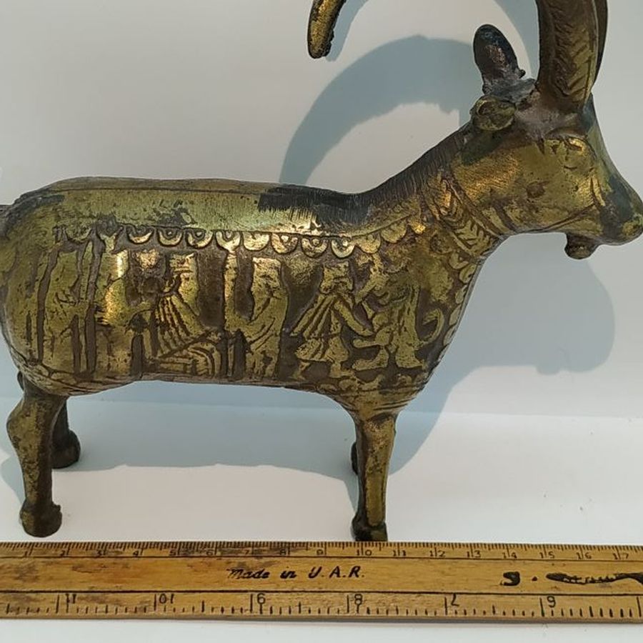 Vintage Brass Statue Antelope - Image 6