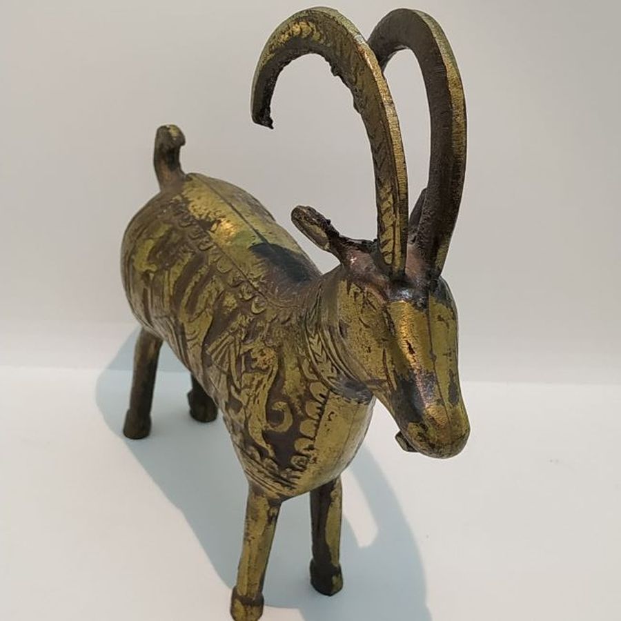 Vintage Brass Statue Antelope - Image 7