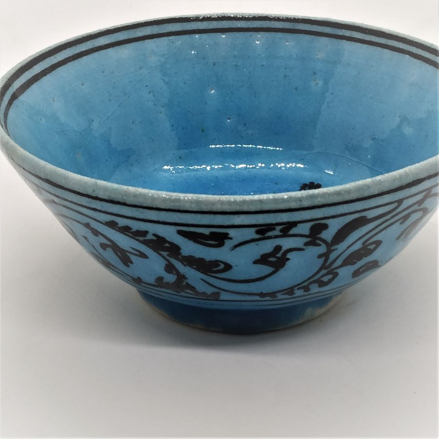 Glazed ceramic bowl peacock - Image 3