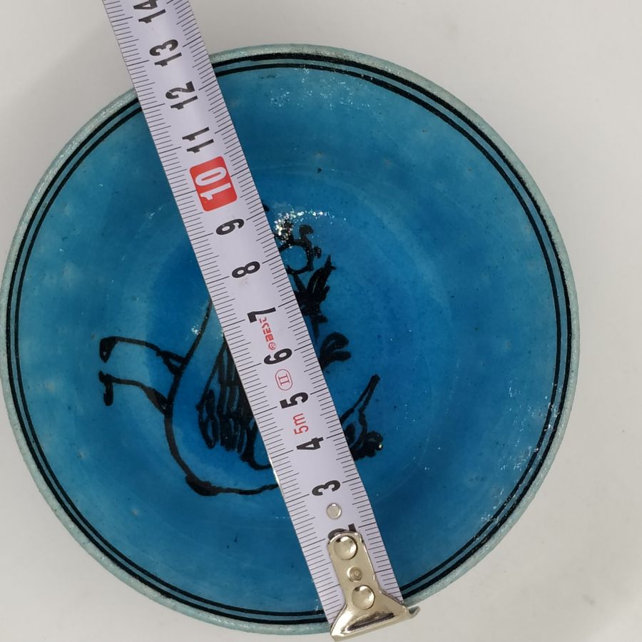 Glazed ceramic bowl peacock - Image 8