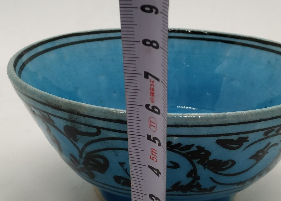 Glazed ceramic bowl peacock - Image 9