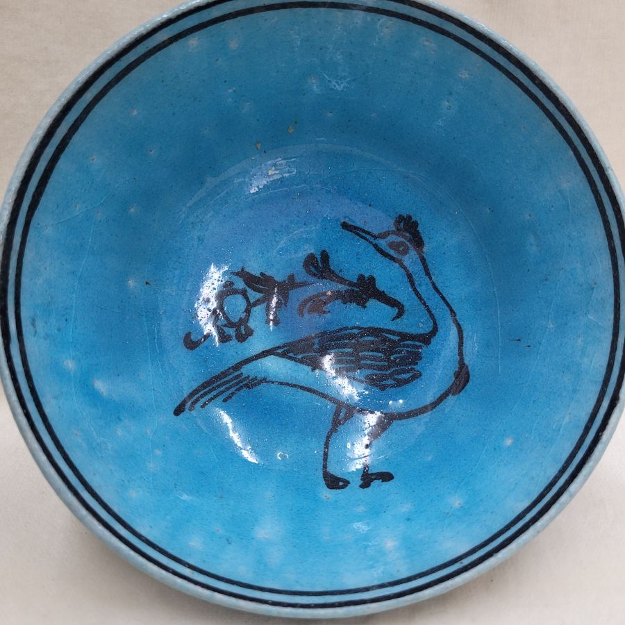 Glazed ceramic bowl peacock - Image 10