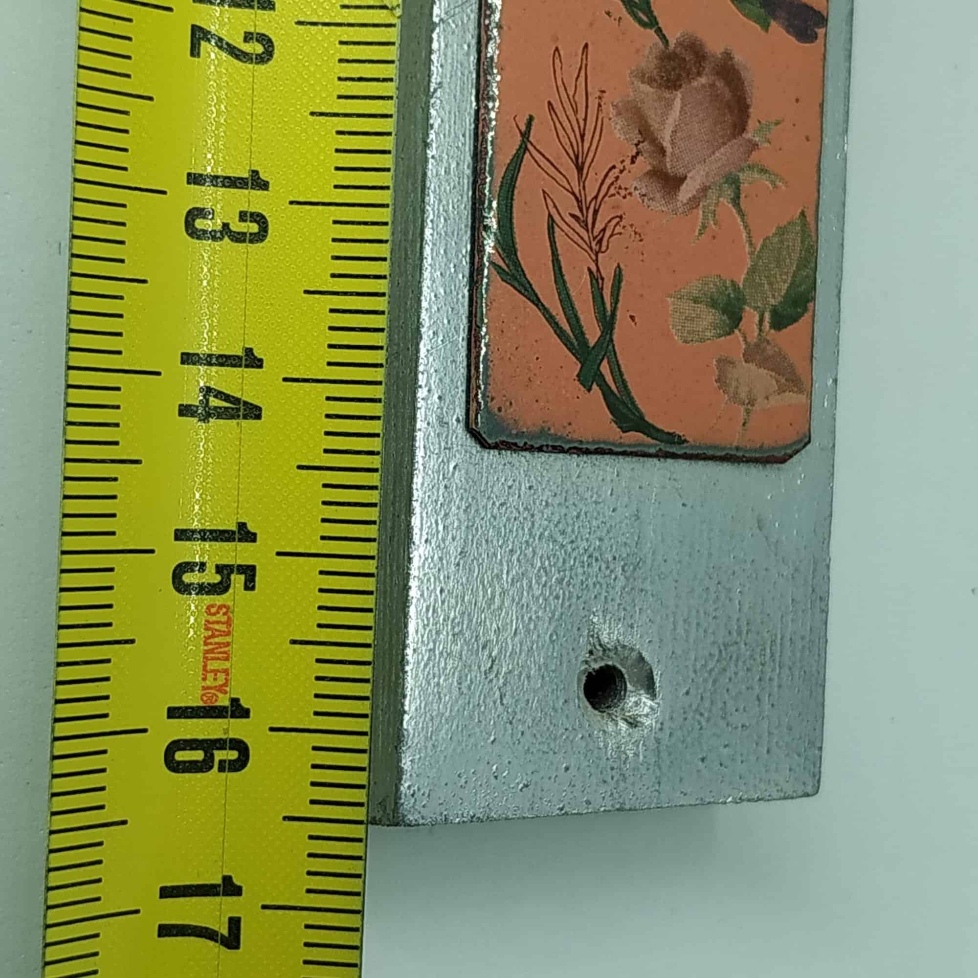 Wood Mezuzah Flowers Enameled - Image 4